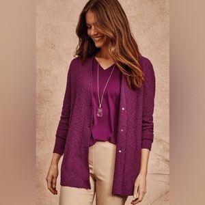 J.Jill Slub-Textured Button-Front Cardigan
Size: XL